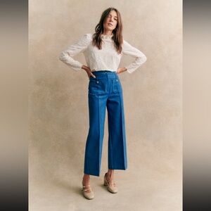 NWT Sézane Emilio Trousers - Denim Blue